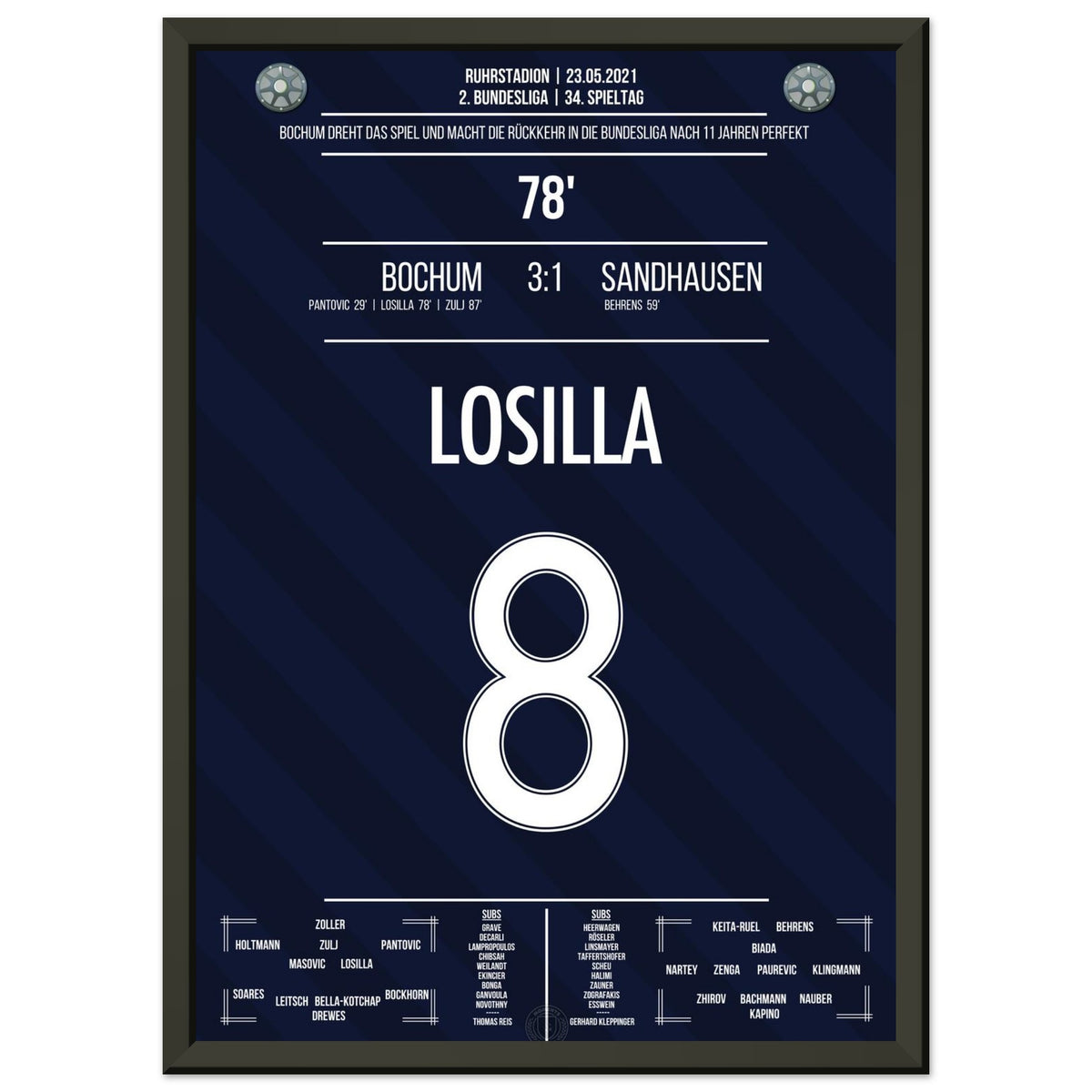Le but de Losilla ramène Bochum en Bundesliga