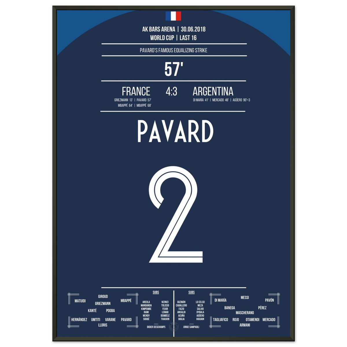 Pavard's Traumtor gegen Argentinien im WM Achtelfinale 2018