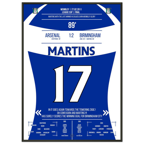 Martins segna il gol vittoria per il Birmingham nella finale della League Cup 2011.