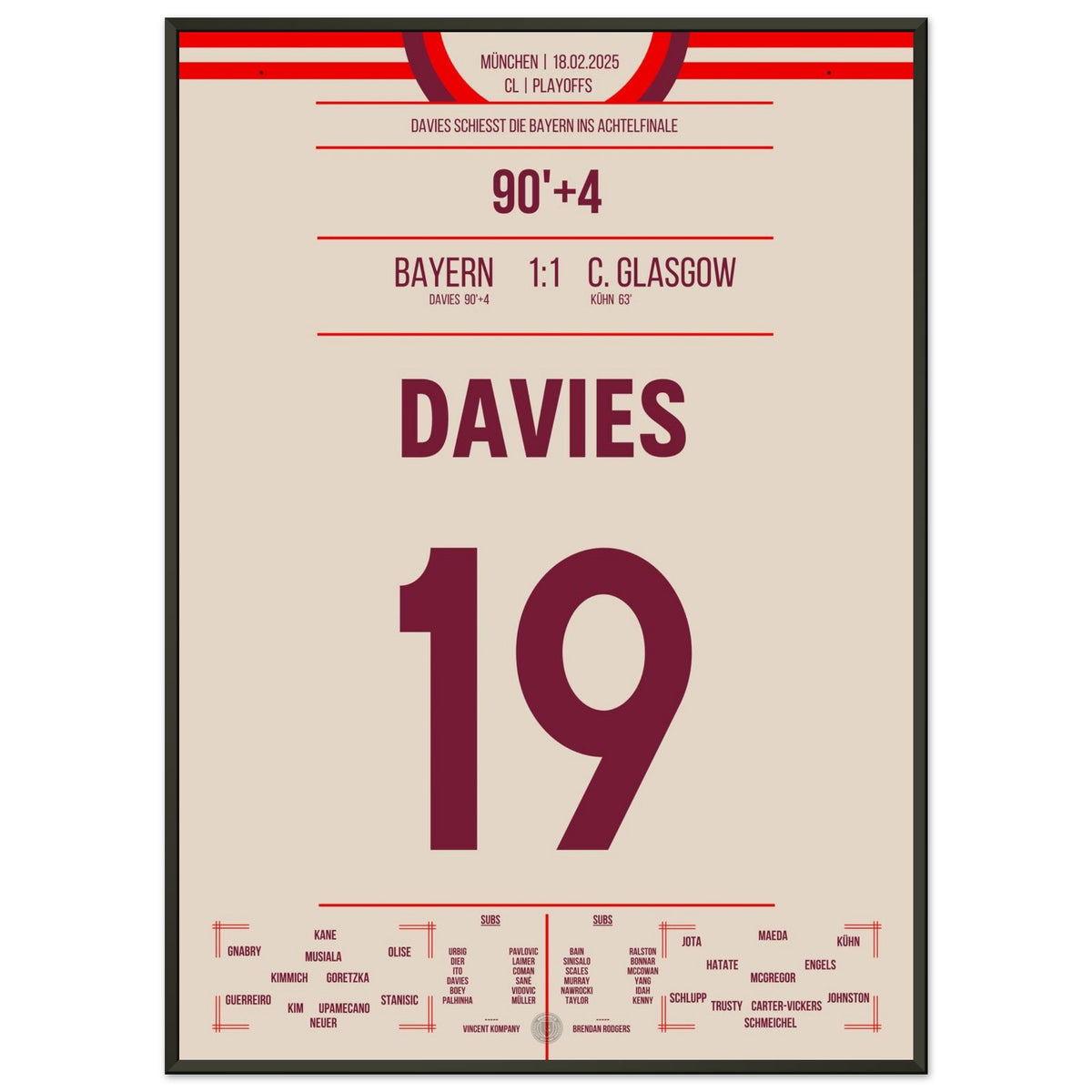 Davies salva il <tc>Bayern</tc> con un gol del pareggio nei tempi supplementari per accedere agli ottavi di finale di Champions League.