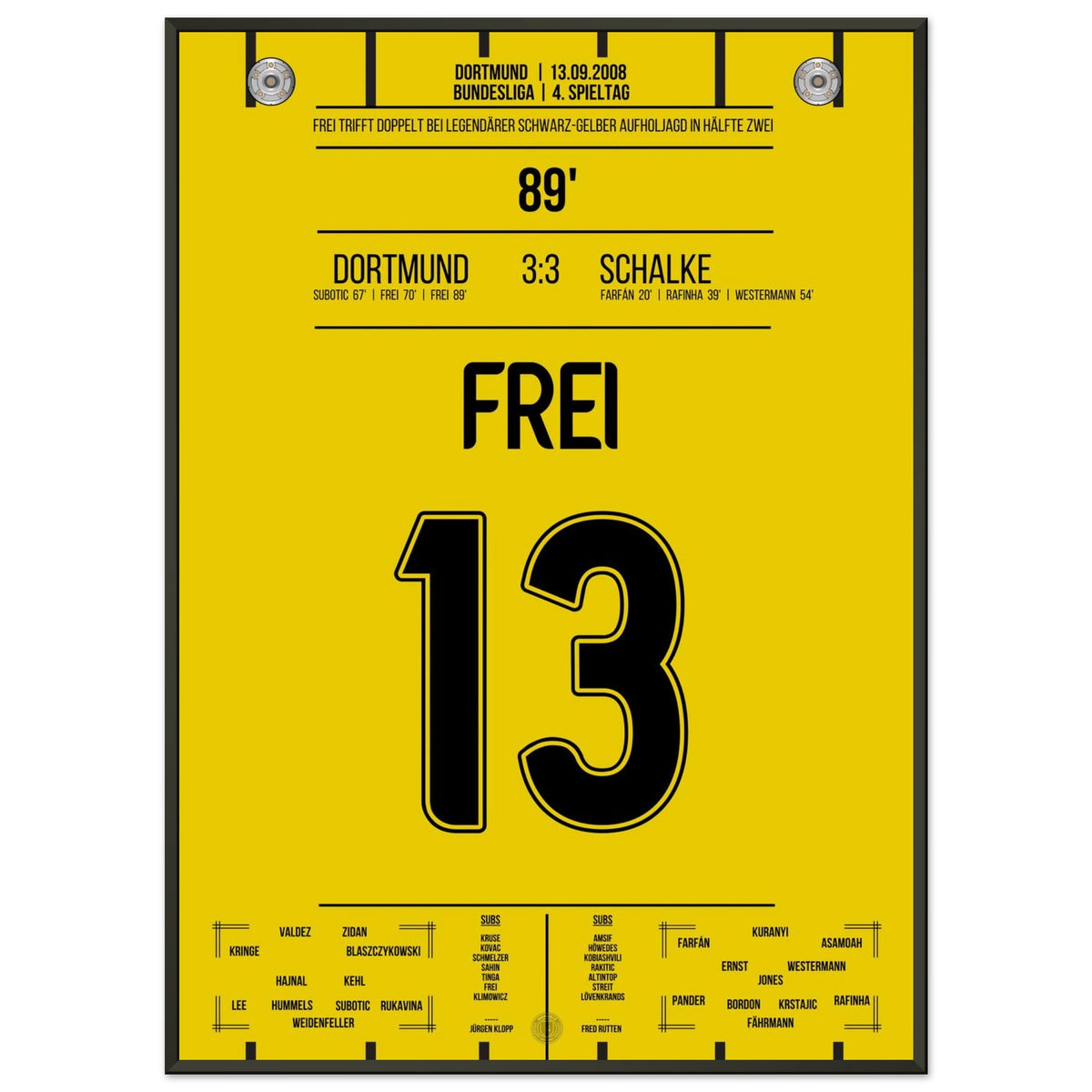 Alex Frei marque deux fois et assure le retour de Dortmund dans le derby