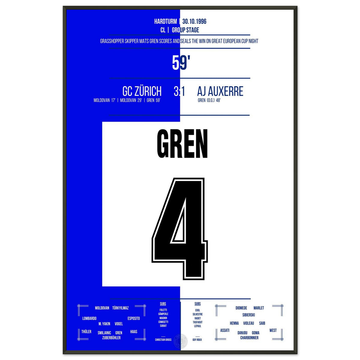 Gren marque lors de la grande soirée de Coupe d'Europe du GCZ