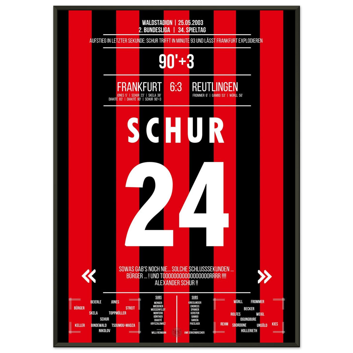 Schur krönt legendäre Aufholjagd gegen Reutlingen 2003