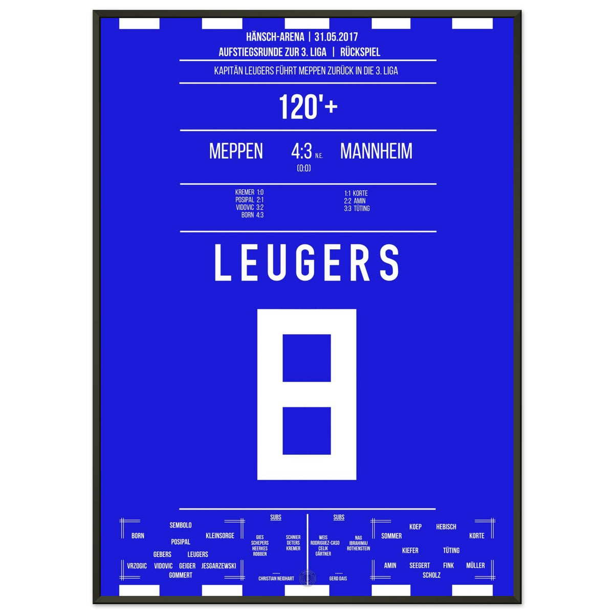 Kapitän-Leugers führt Meppen zurück in die 3. Liga 2017