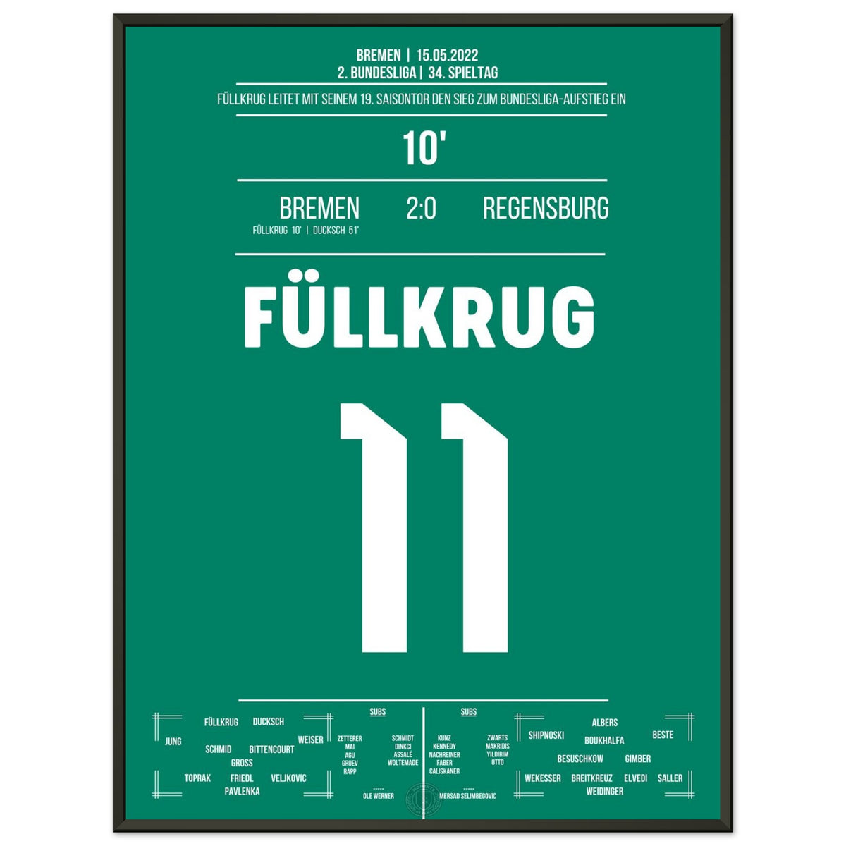 Füllkrug's goal to secure promotion to the Bundesliga