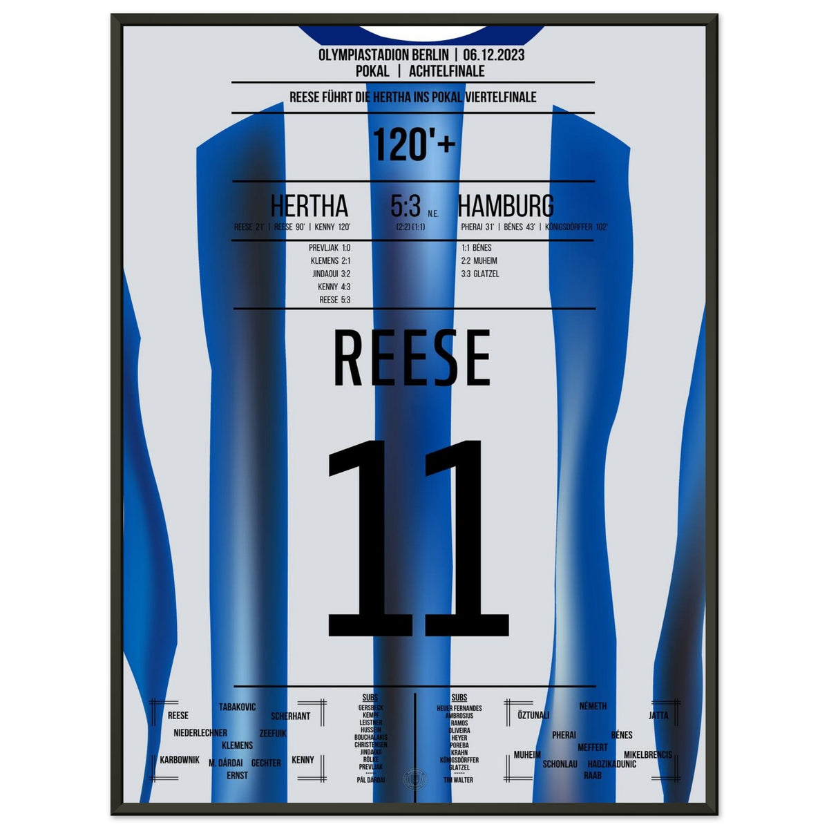 Reese schiesst die Hertha ins Pokal-Viertelfinale