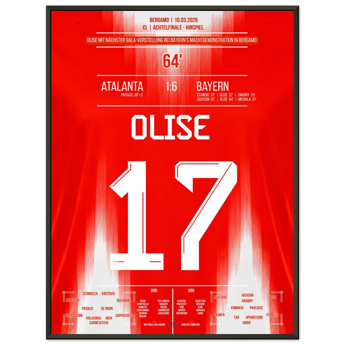 Olise's Auftritt bei Bayern-Show in Bergamo