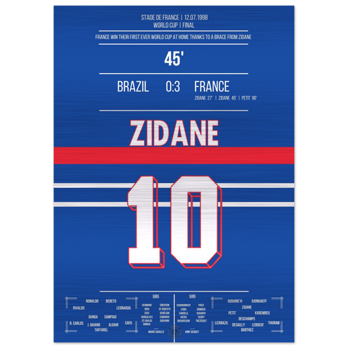 Doppietta di testa di Zidane: il primo titolo WM della Francia nel 1998 contro il Brasile – Metal Edition