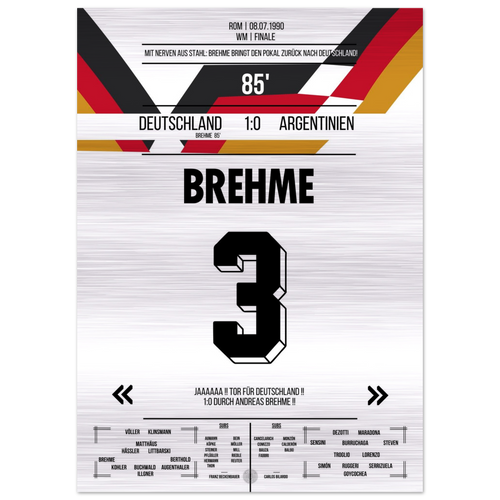 Il rigore di Brehme contro l'Argentina nella finale del WM 1990 – Metal Edition