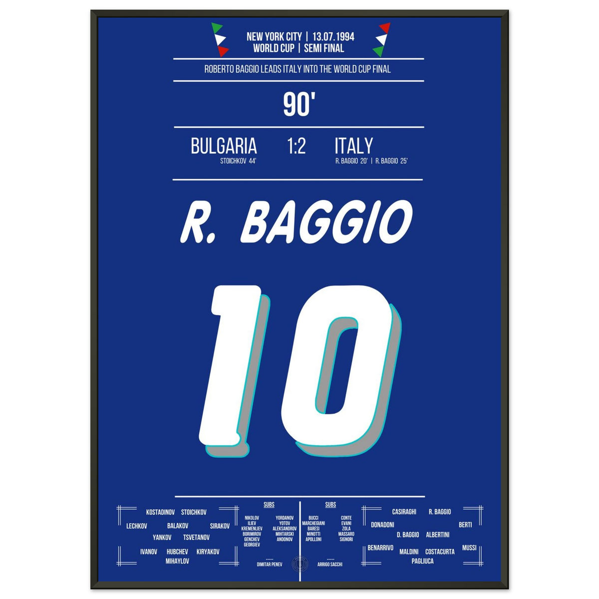 Roberto Baggio führt Italien mit Doppelpack ins WM Finale 1994