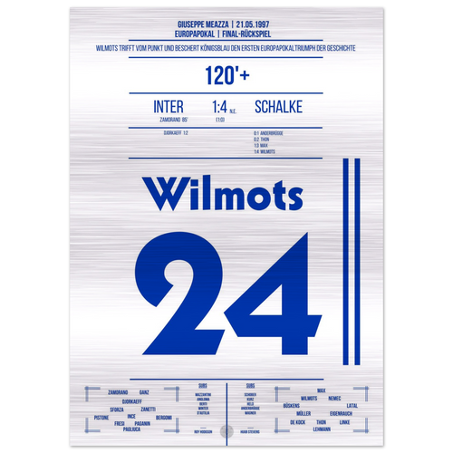 (Metal Print) Marc Wilmots verwandelter Elfmeter im Finale 1997 gegen Inter