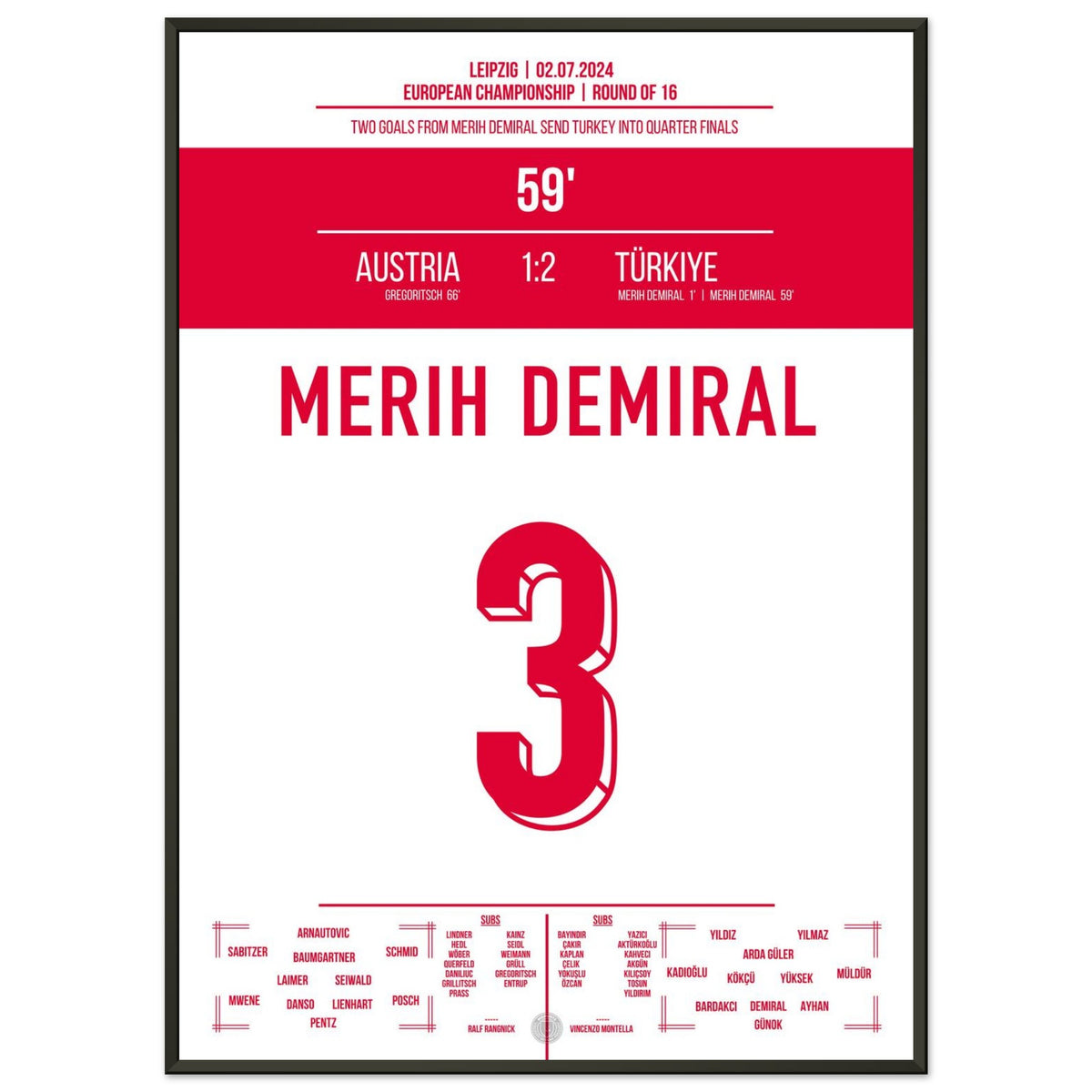 Double pack from Merih Demiral and thousands of Turks celebrate the quarter-final entry.