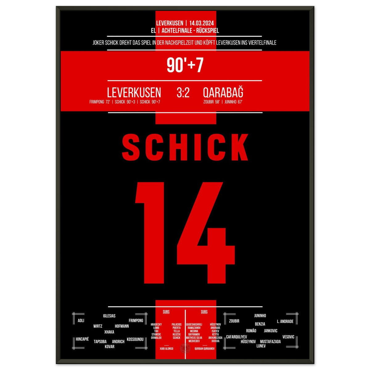 Joker Schick mit Doppelpack in der Nachspielzeit bei Leverkusens legendärem Comebacksieg