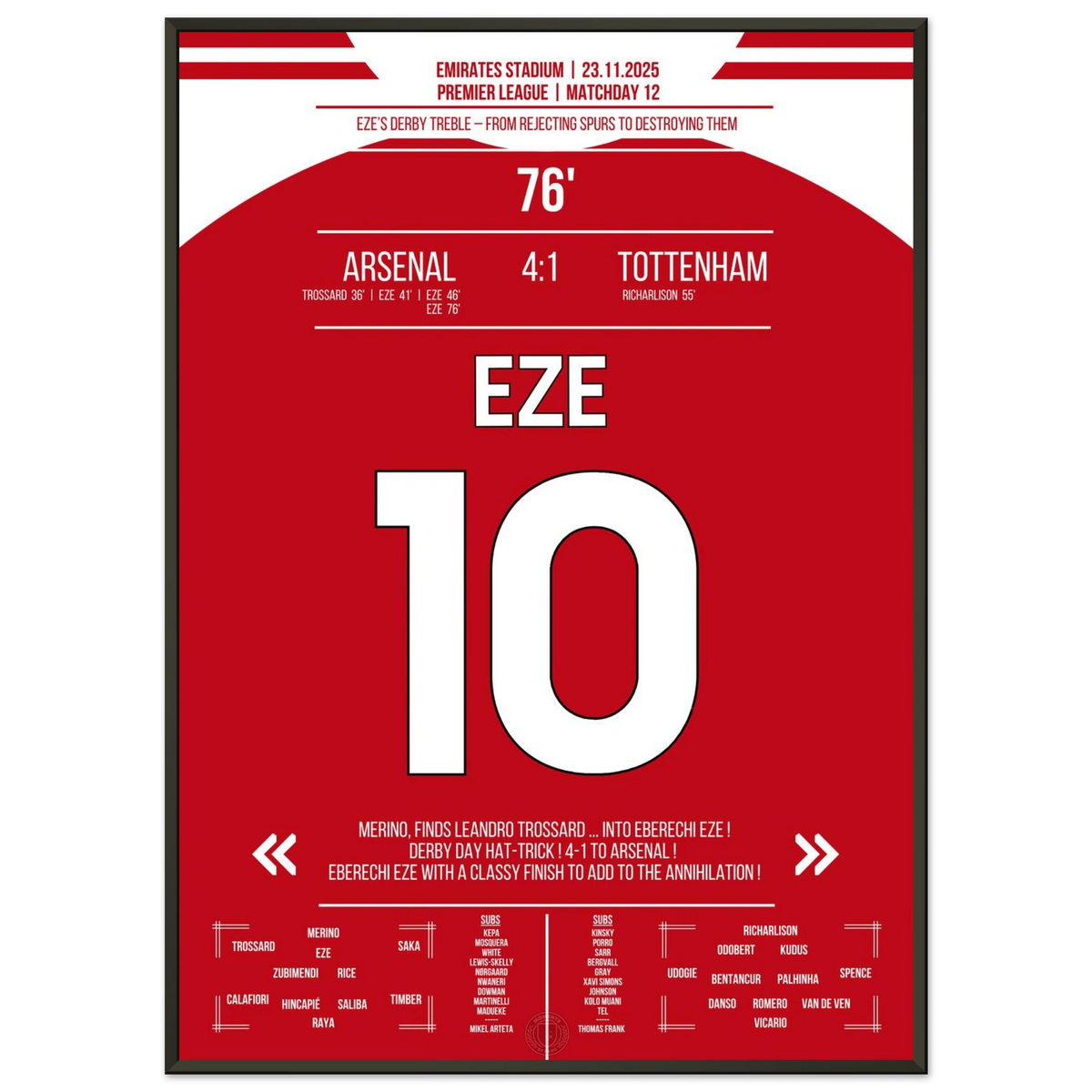 Eze entzaubert Spurs – Ein Hattrick für die Geschichtsbücher!