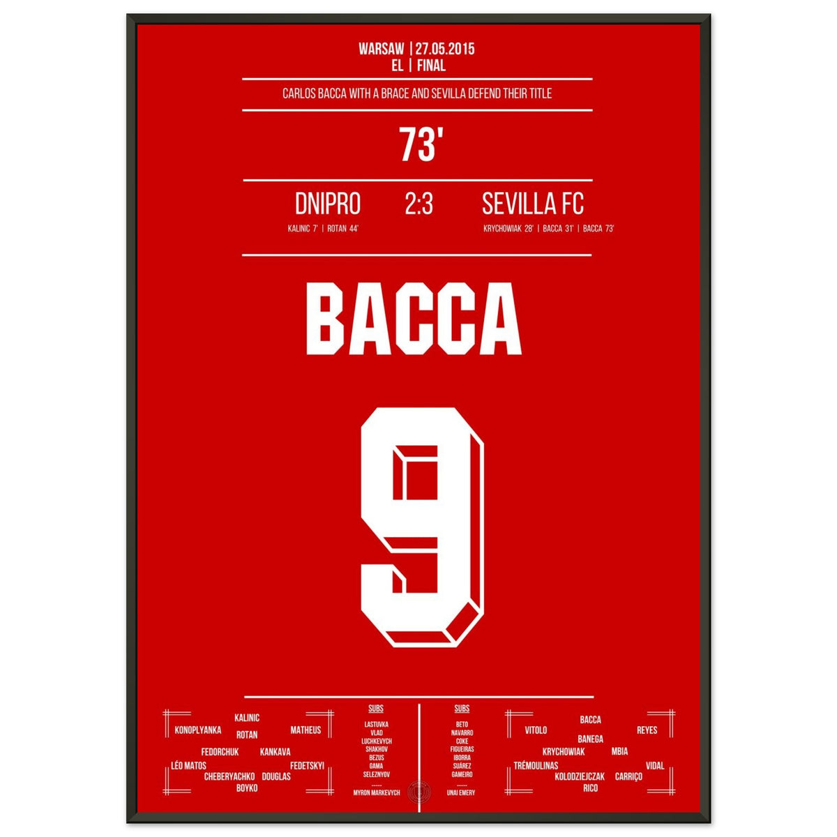 Bacca avec deux buts lors de la défense du titre de Séville en 2015