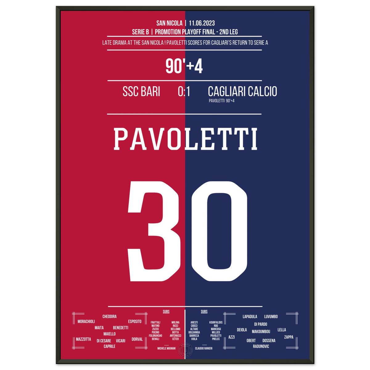 Pavoletti renvoie Cagliari en Serie A