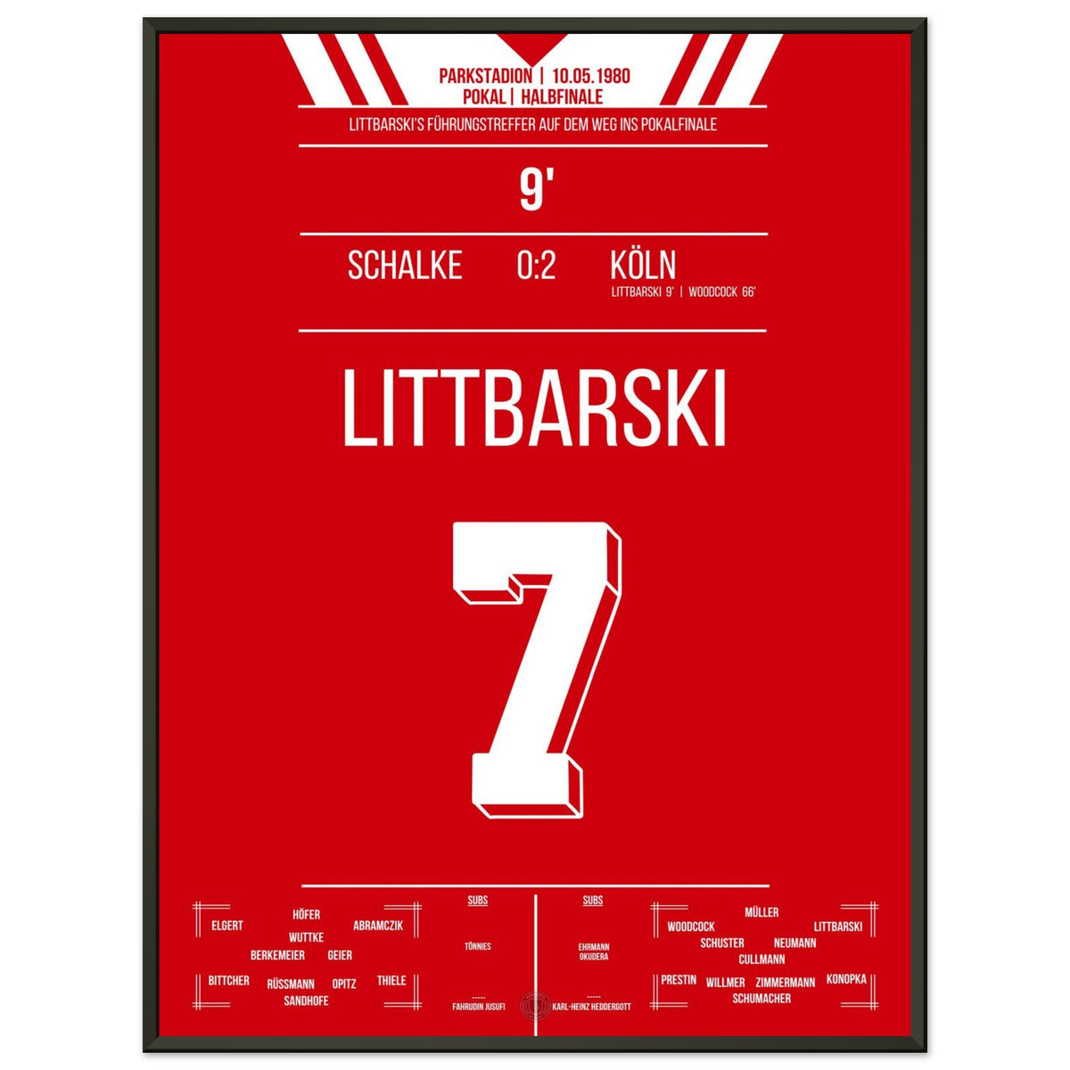 Premier but de Littbarski en demi-finale de coupe contre Schalke en 1980