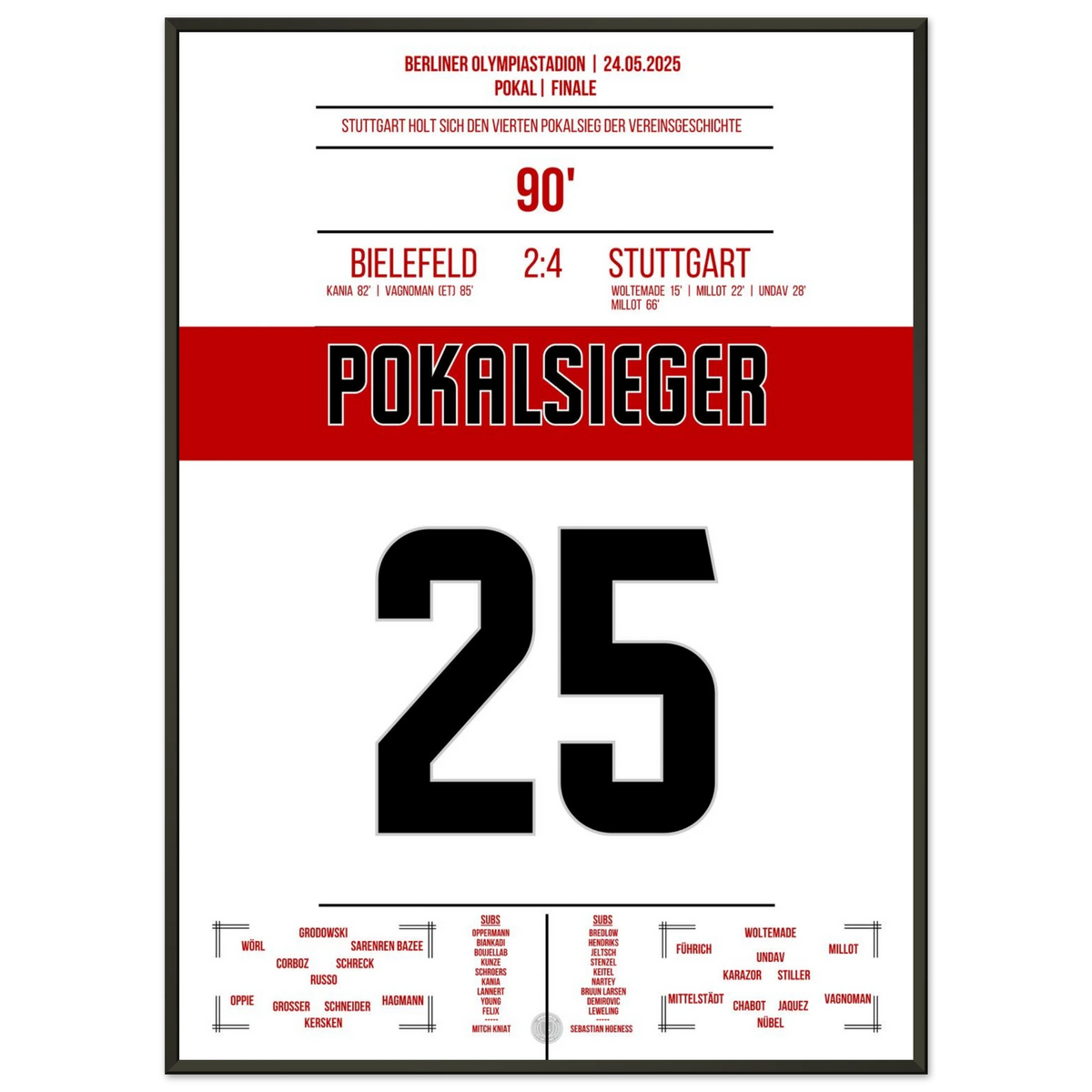 Vainqueurs de la Coupe 2025 - Stuttgart remporte à nouveau la Coupe après 28 ans