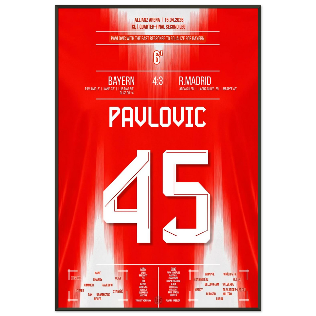 Pavlovic égalise rapidement contre le Real