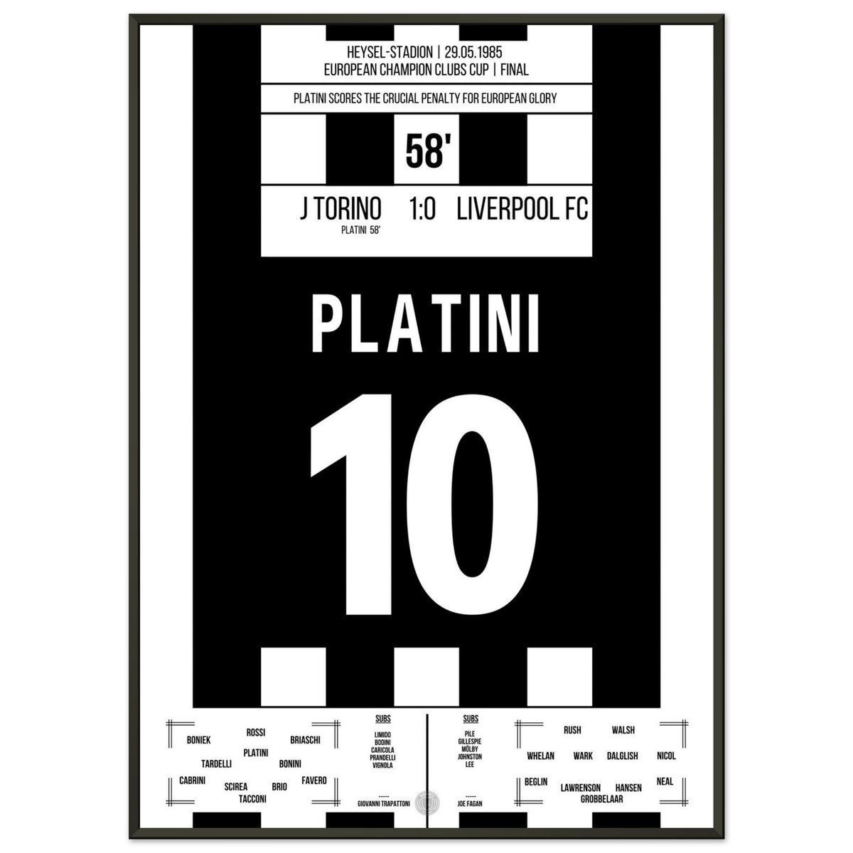 Platini avec penalty décisif contre Liverpool en finale de la Coupe d'Europe 1985