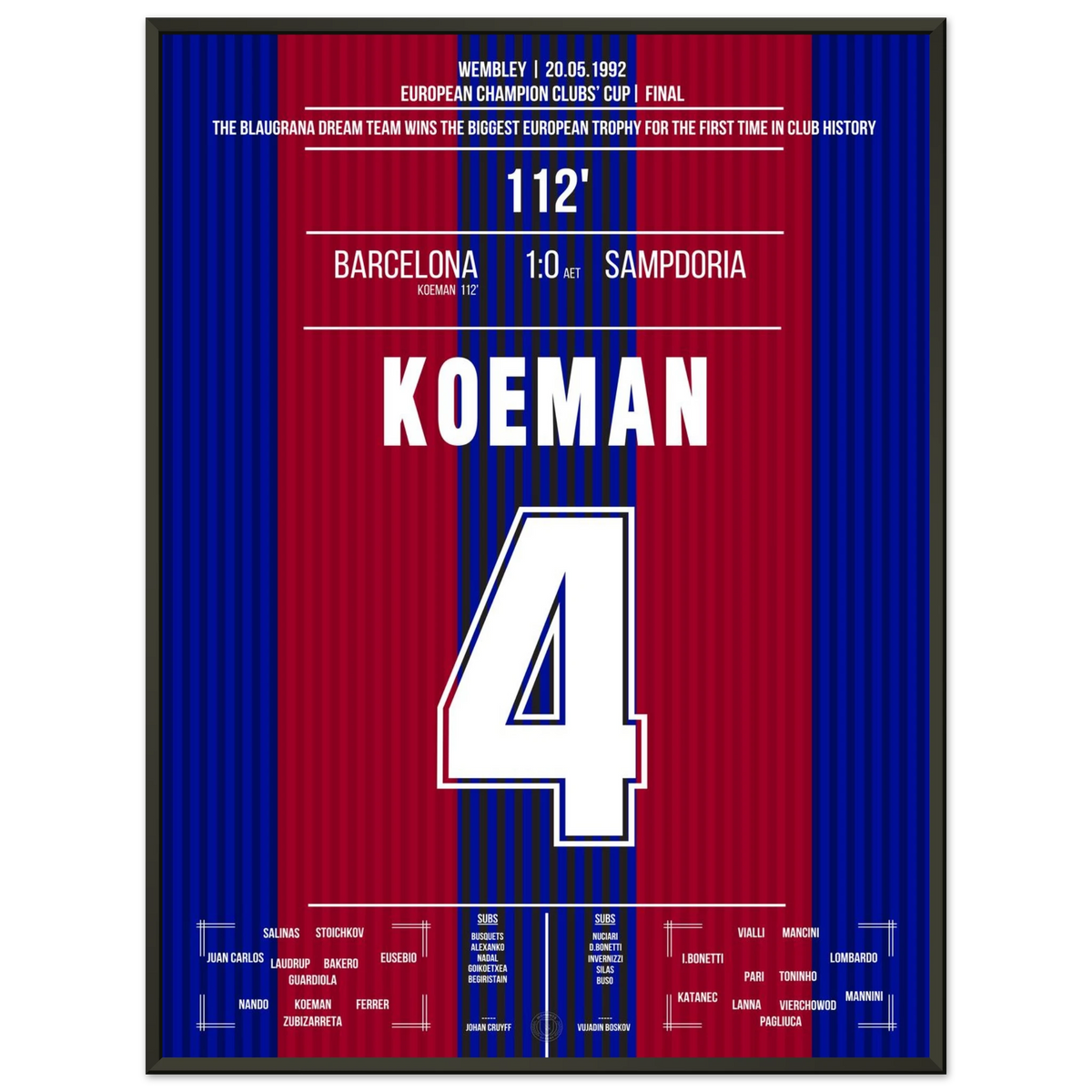 Le but sur coup franc de Koeman a assuré le triomphe de la Coupe d'Europe en 1992