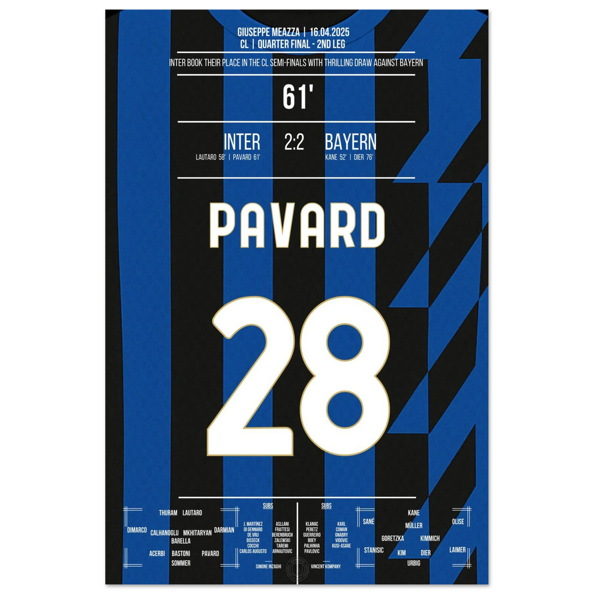 Pavard scores against his former club and leads Inter into the semifinals.