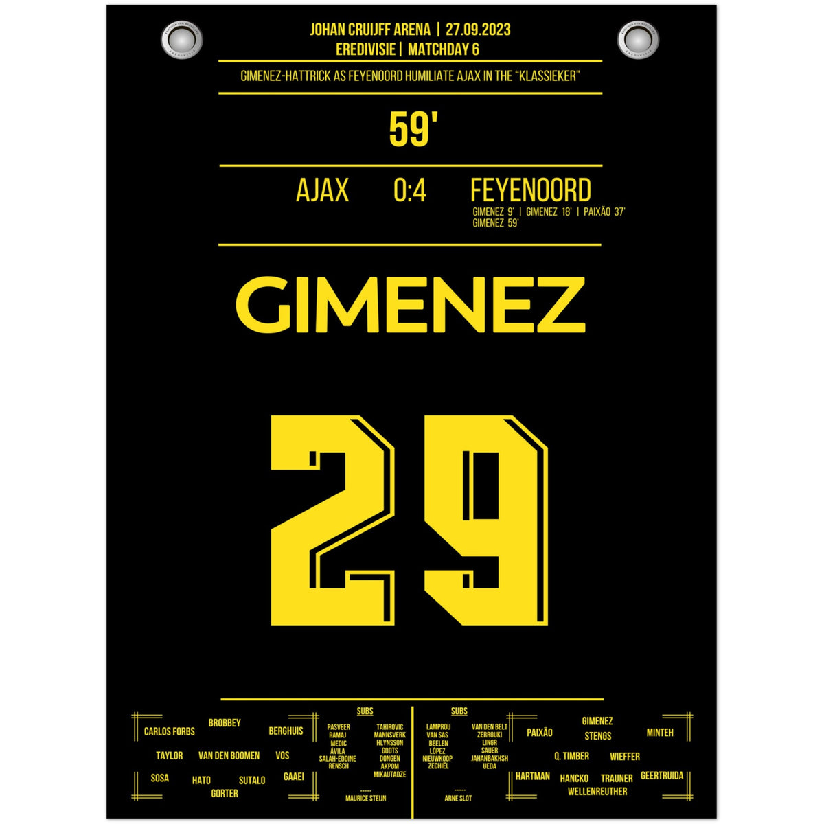 Gimenez hat a hat-trick in the 4-0 victory in the 