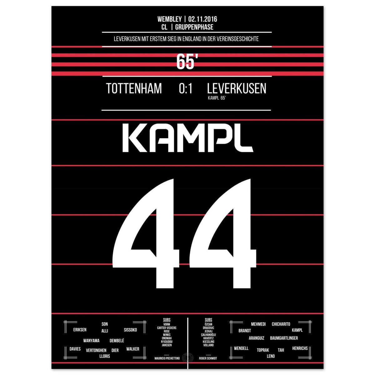 Kampl scores Leverkusen's first victory on English soil.