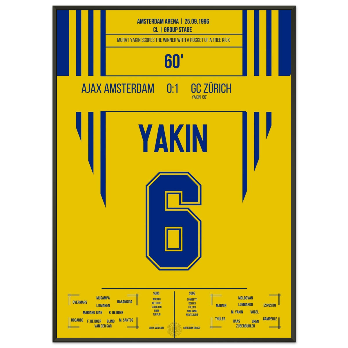 Yakin's freccia su punizione per la vittoria contro l'Ajax nel 1996