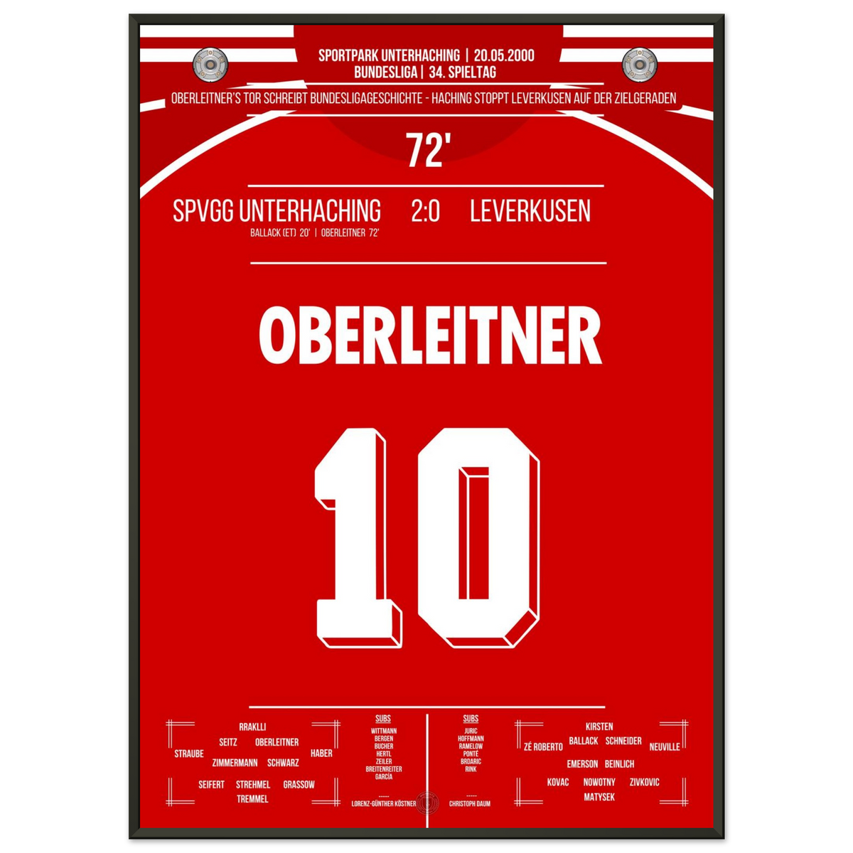 Year 2000 - Oberleitner makes Bundesliga history