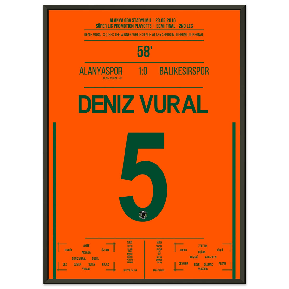 Deniz Vural propulse Alanyaspor en finale des éliminatoires de promotion 2016