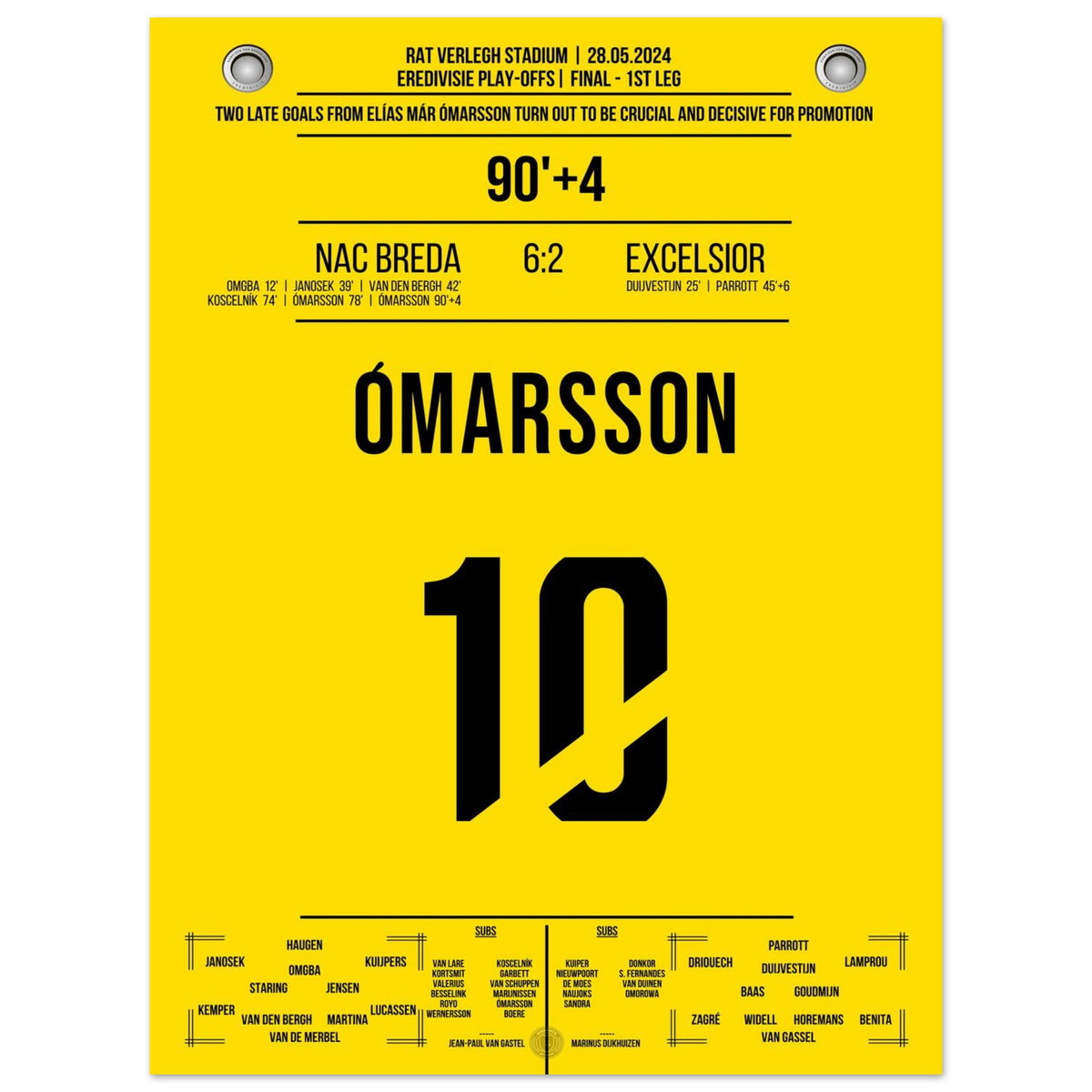 Il doppio colpo di Ómarsson per il NAC Breda sulla strada per la promozione in Serie A