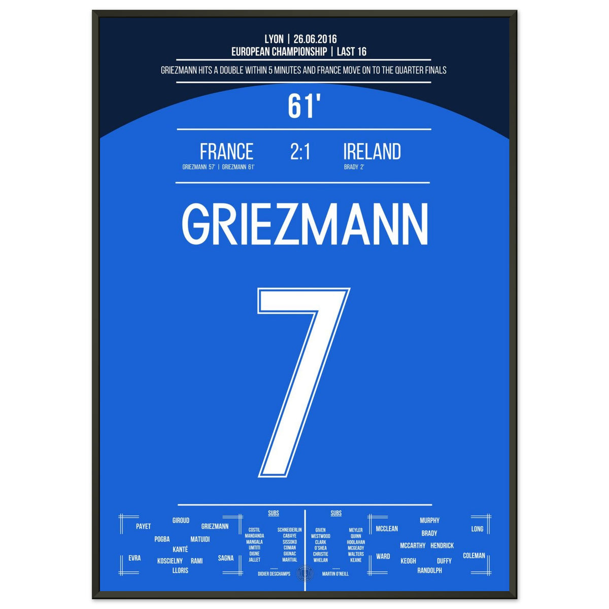 Griezmann's double pack against Ireland at the European Championship 2016
