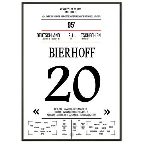 Le but en or de Bierhoff contre la République tchèque en finale du Championnat d'Europe 1996