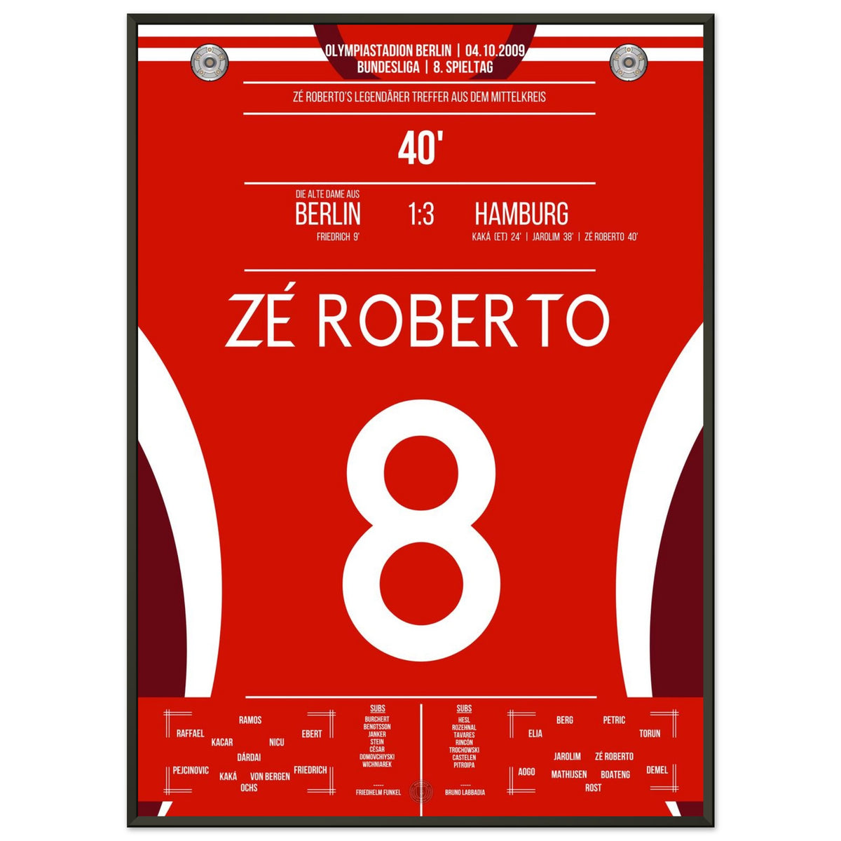 Le but rêvé de Zé Roberto à distance au stade olympique de Berlin