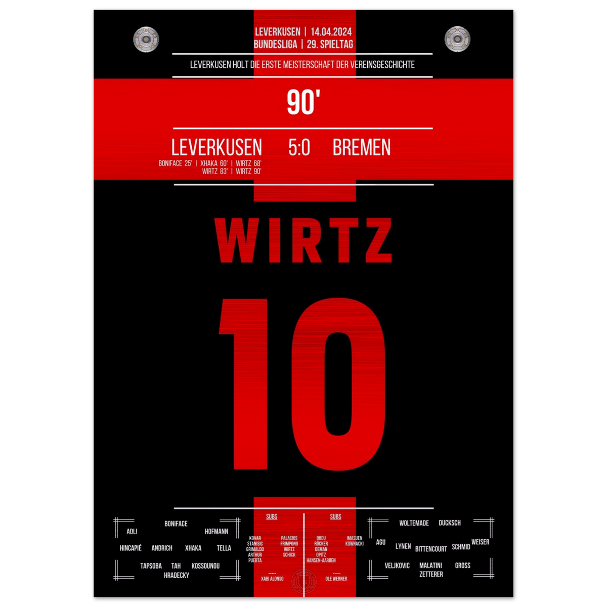 (Metal Print) Le premier titre de champion de Leverkusen