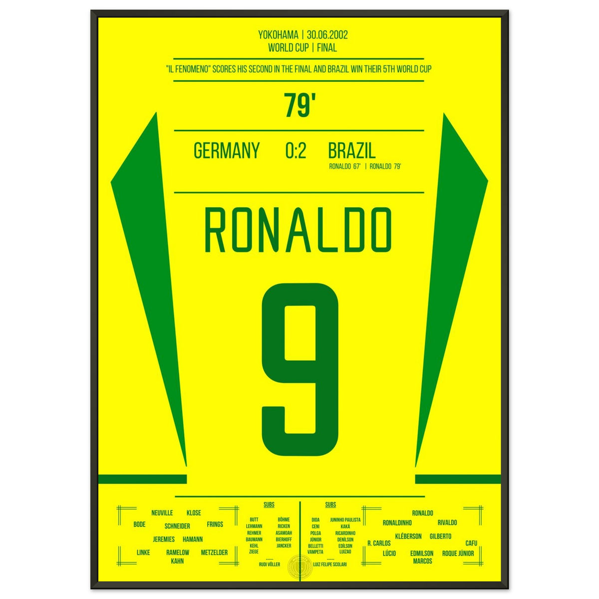 Ronaldo Il Fenomeno doublé pour le Brésil en finale de la Coupe du Monde 2002 contre l'Allemagne