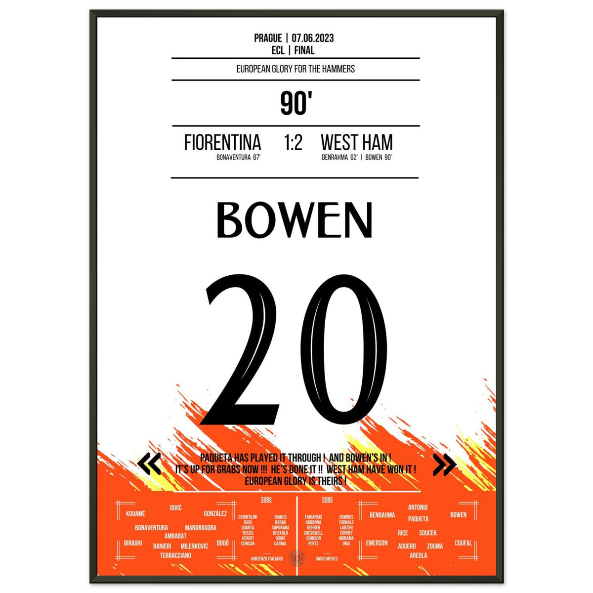 Il gol decisivo all'ultimo minuto di Bowen per il trionfo in Coppa Europa degli 