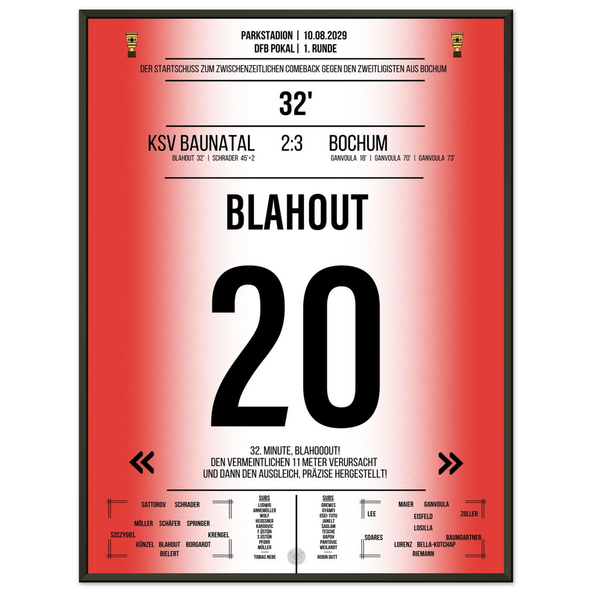 Blahout trifft zu zwischenzeitlichen Pokal-Comeback gegen Bochum