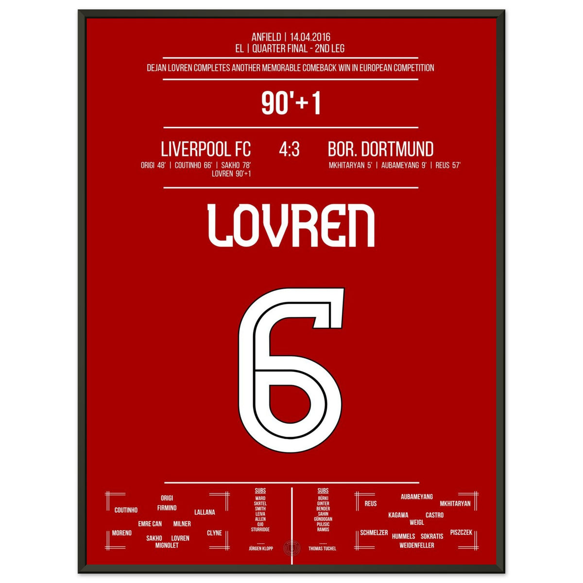 Lovren's late winning goal in another magical European Cup night at Anfield