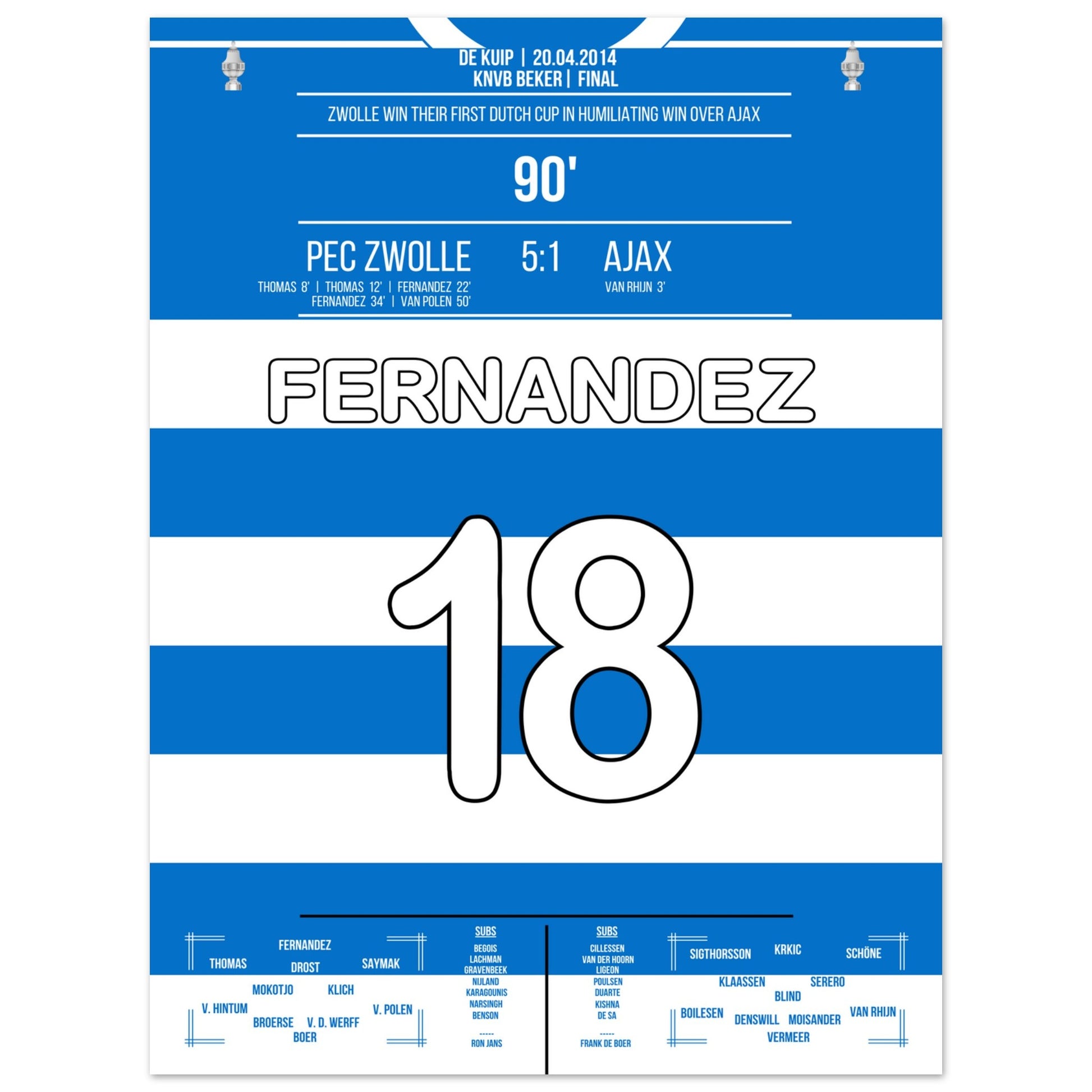 Zwolle's erster Pokalgewinn in 2014 45x60-cm-18x24-Ohne-Rahmen
