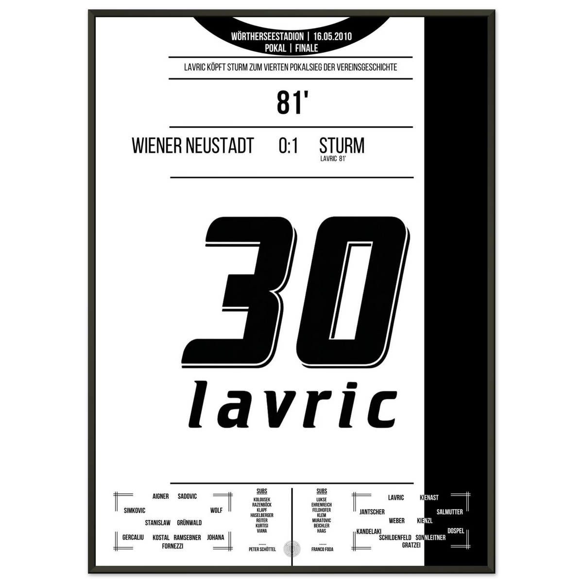 Lavric köpft Sturm zum vierten Pokalsieg der Vereinsgeschichte