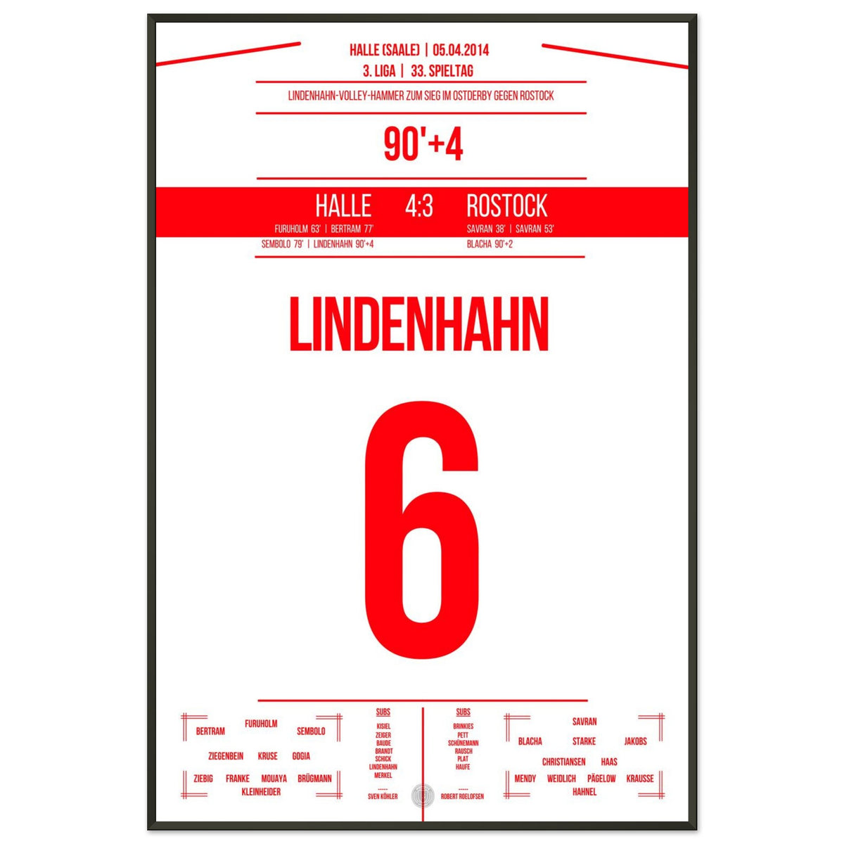 Lindenhahn s'impose de volée dans le temps additionnel lors du derby de l'Est contre Rostock