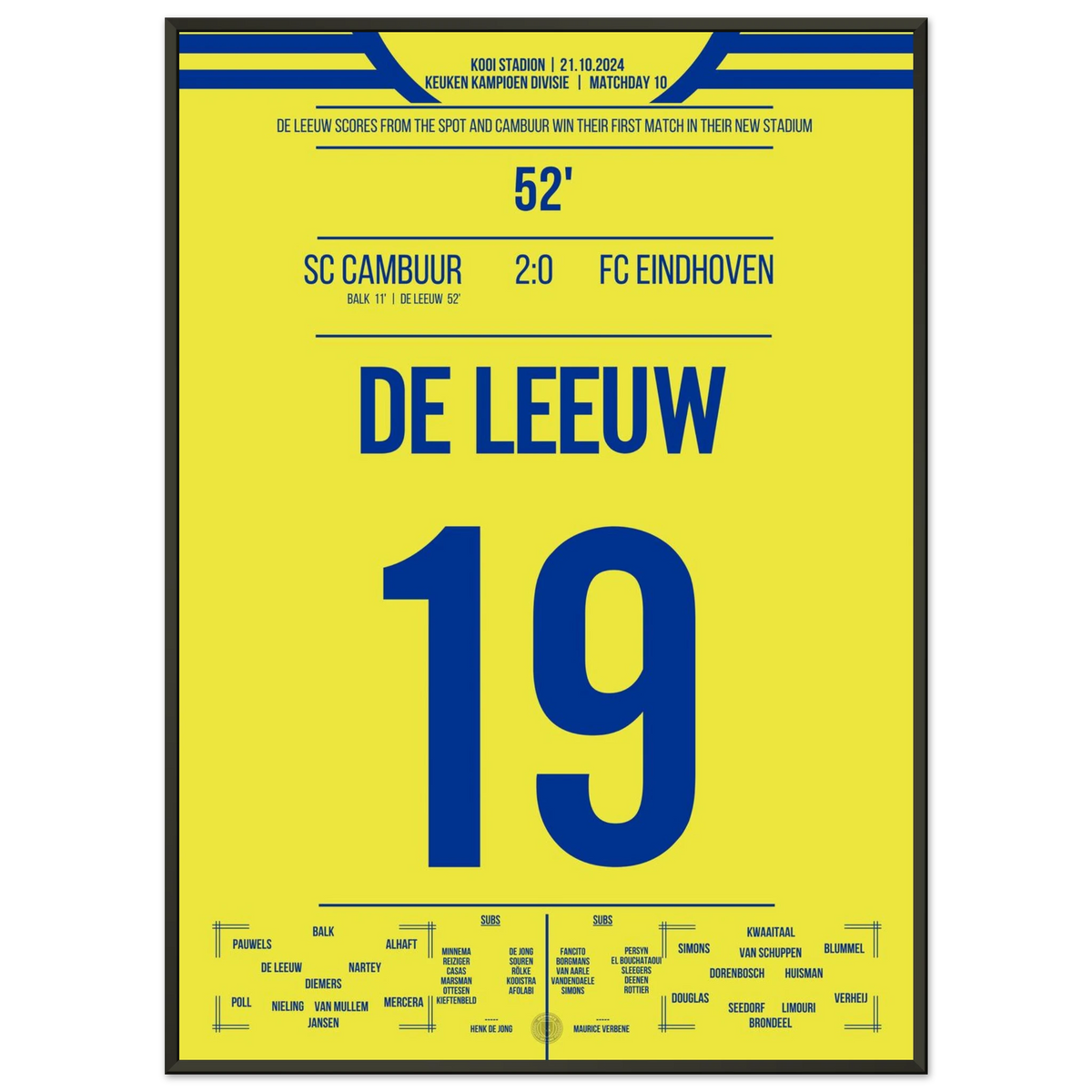 Cambuur's historischer erster Sieg im neuen Stadion