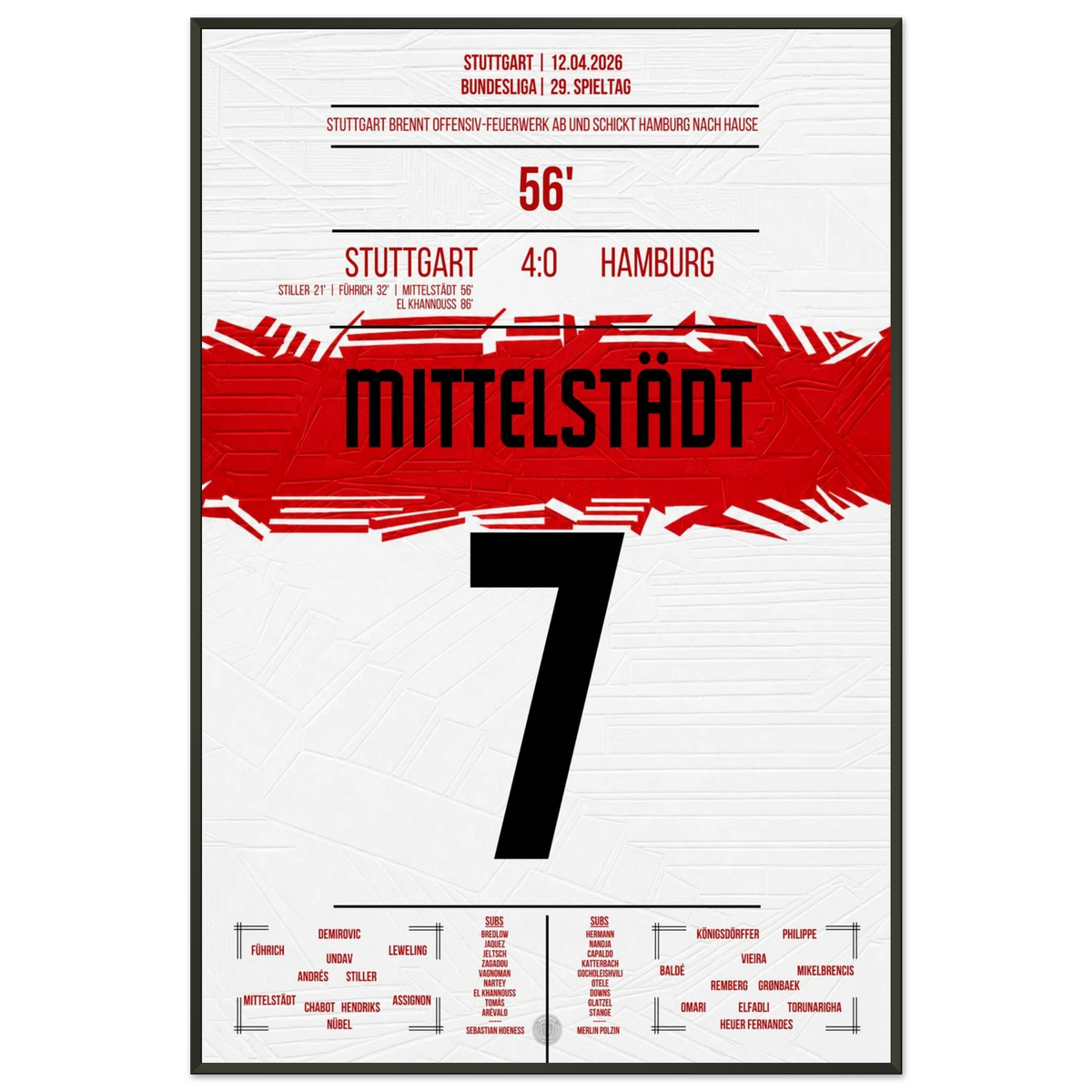 Mittelstädt's Tor bei Stuttgart's Machtdemonstration gegen Hamburg