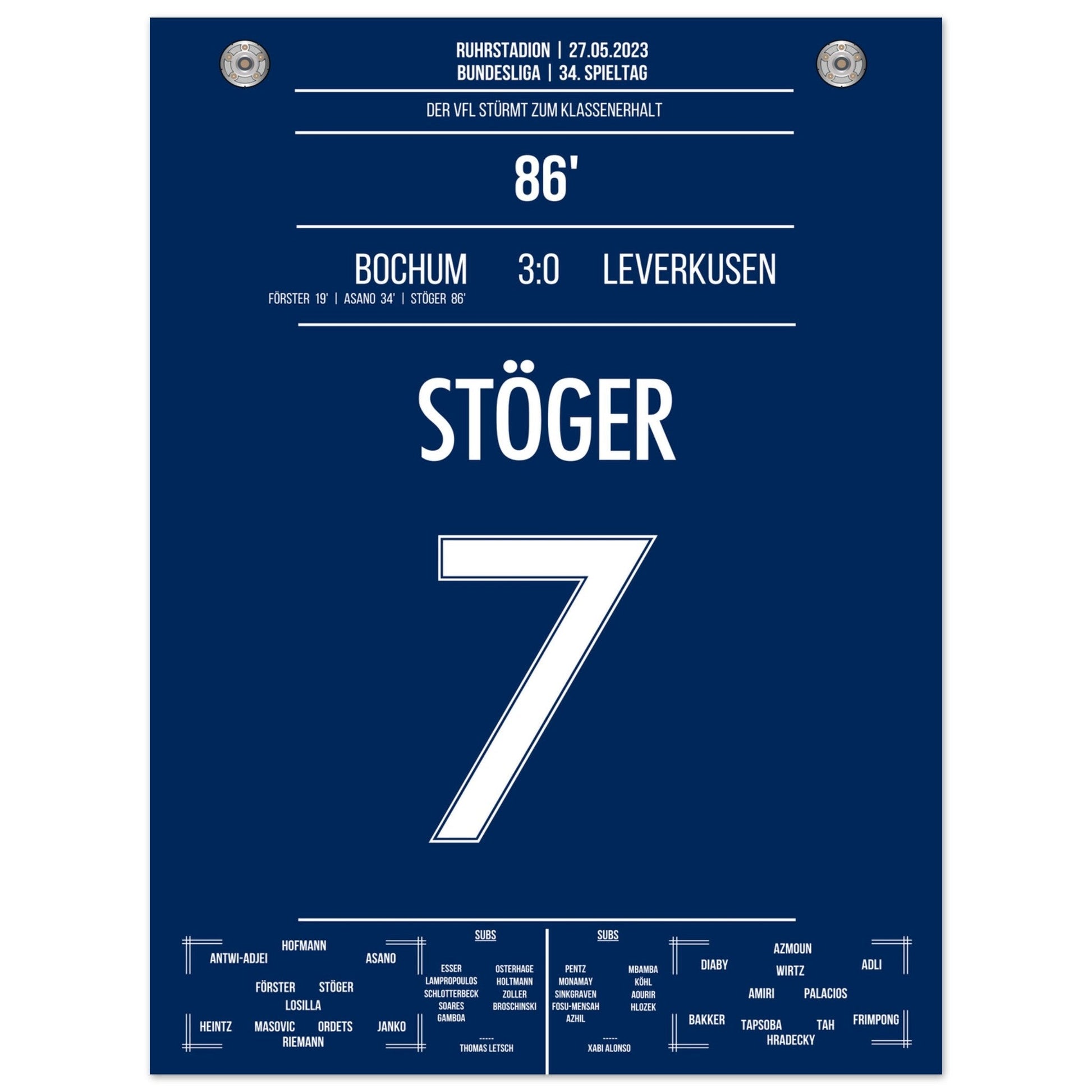 Bochum's Sturm zum Klassenerhalt 2023 30x40-cm-12x16-Ohne-Rahmen