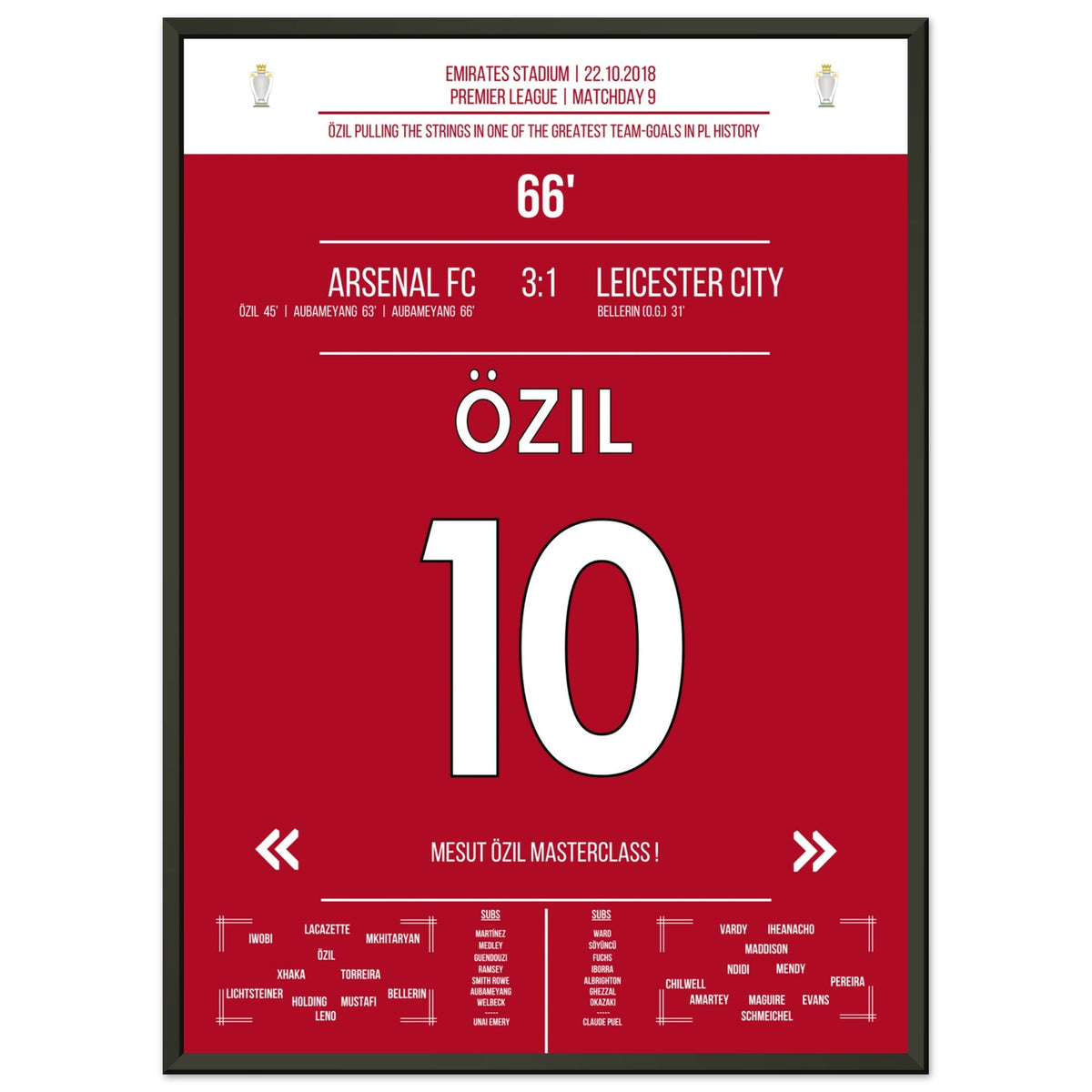 Mesut Özil Masterclass gegen Leicester in 2018