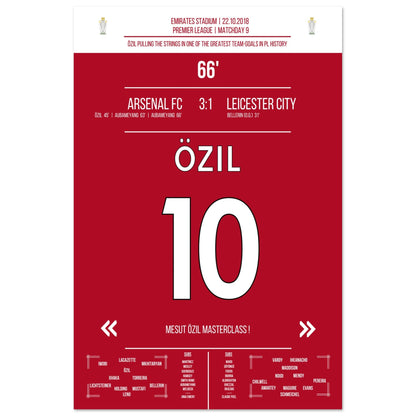 Mesut Özil Masterclass gegen Leicester in 2018 60x90-cm-24x36-Ohne-Rahmen