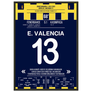 Viererpack von Enner Valencia gegen Kasimpasa in 2023 50x70-cm-20x28-Schwarzer-Aluminiumrahmen